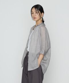 COMME CA COMFORT / コムサ・コンフォート（Lサイズ） シャツ・ブラウス | 〔 +サイズ 〕 ラミーシャンブレー シアーシャツ