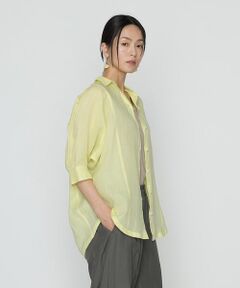 COMME CA COMFORT / コムサ・コンフォート（Lサイズ） シャツ・ブラウス | 〔 +サイズ 〕 ラミーシャンブレー シアーシャツ