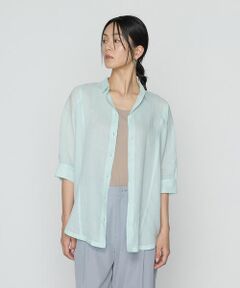 COMME CA COMFORT / コムサ・コンフォート（Lサイズ） シャツ・ブラウス | 〔 +サイズ 〕 ラミーシャンブレー シアーシャツ