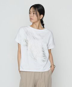 COMME CA COMFORT / コムサ・コンフォート（Lサイズ） Tシャツ | 〔 +サイズ 〕 プレーティング天竺 プリントTシャツ