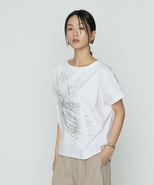 COMME CA COMFORT / コムサ・コンフォート（Lサイズ） Tシャツ | 〔 +サイズ 〕 プレーティング天竺 プリントTシャツ | 詳細2