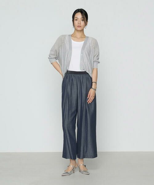 COMME CA COMFORT / コムサ・コンフォート（Lサイズ） カーディガン・ボレロ | 〔 +サイズ 〕 シャイニーシアーヤーン ドロストシアーショートカーデ | 詳細2