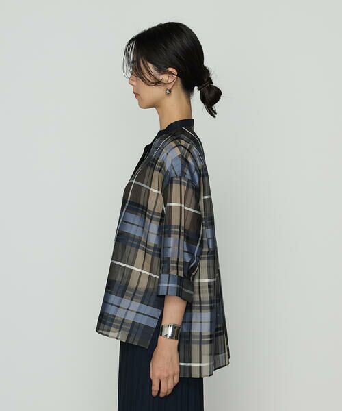 COMME CA COMFORT / コムサ・コンフォート（Lサイズ） シャツ・ブラウス | 〔 TALLサイズ 〕 シルクドビーチェックビックシルエットシャツ羽織 | 詳細17