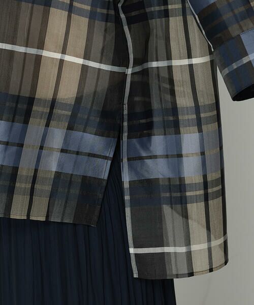 COMME CA COMFORT / コムサ・コンフォート（Lサイズ） シャツ・ブラウス | 〔 TALLサイズ 〕 シルクドビーチェックビックシルエットシャツ羽織 | 詳細22