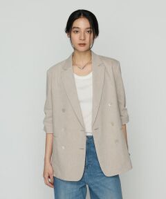 COMME CA COMFORT / コムサ・コンフォート（Lサイズ） その他アウター | 〔 TALLサイズ 〕 リネンストレッチ ダブルブレストジャケット