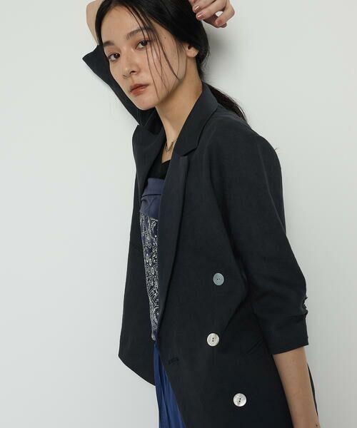 COMME CA COMFORT / コムサ・コンフォート（Lサイズ） その他アウター | 〔 TALLサイズ 〕 リネンストレッチ ダブルブレストジャケット | 詳細14