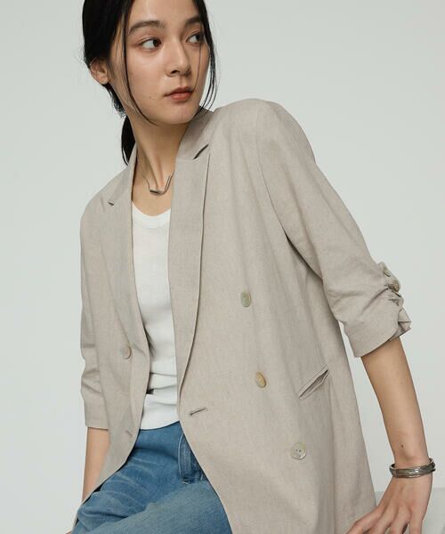 COMME CA COMFORT / コムサ・コンフォート（Lサイズ） その他アウター | 〔 TALLサイズ 〕 リネンストレッチ ダブルブレストジャケット | 詳細20