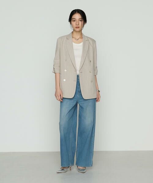 COMME CA COMFORT / コムサ・コンフォート（Lサイズ） その他アウター | 〔 TALLサイズ 〕 リネンストレッチ ダブルブレストジャケット | 詳細15