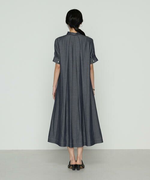 COMME CA COMFORT / コムサ・コンフォート（Lサイズ） ロング・マキシ丈ワンピース | 〔 +サイズ 〕 オトナシャンブレー 切替アシメワンピース | 詳細6