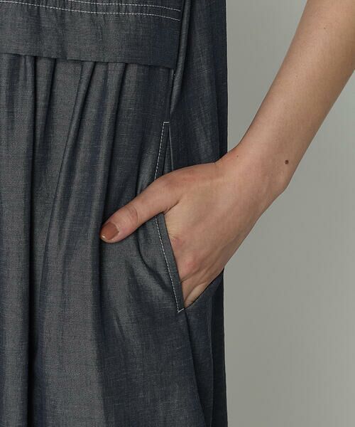 COMME CA COMFORT / コムサ・コンフォート（Lサイズ） ロング・マキシ丈ワンピース | 〔 +サイズ 〕 オトナシャンブレー 切替アシメワンピース | 詳細9