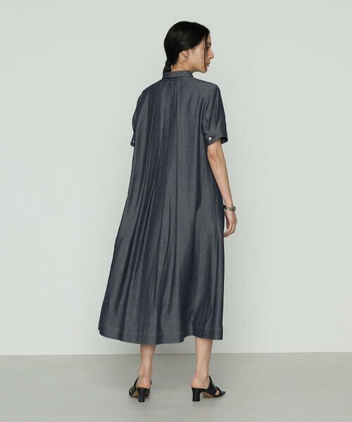 COMME CA COMFORT / コムサ・コンフォート（Lサイズ） ロング・マキシ丈ワンピース | 〔 +サイズ 〕 オトナシャンブレー 切替アシメワンピース | 詳細3