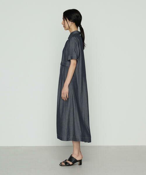 COMME CA COMFORT / コムサ・コンフォート（Lサイズ） ロング・マキシ丈ワンピース | 〔 +サイズ 〕 オトナシャンブレー 切替アシメワンピース | 詳細5