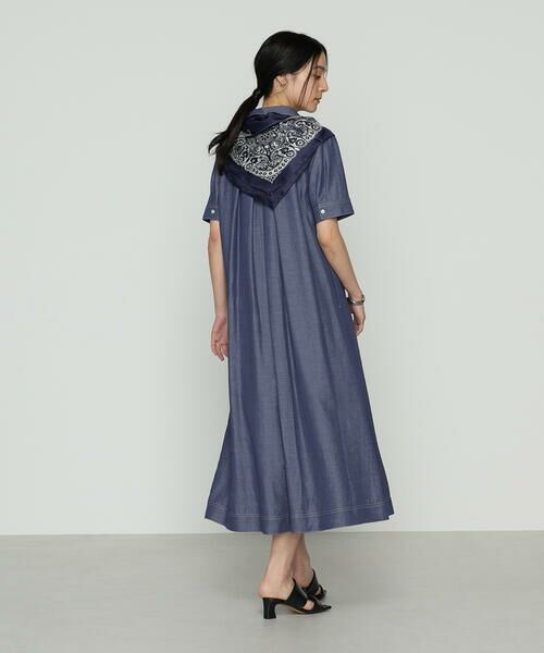 COMME CA COMFORT / コムサ・コンフォート（Lサイズ） ロング・マキシ丈ワンピース | 〔 +サイズ 〕 オトナシャンブレー 切替アシメワンピース | 詳細14