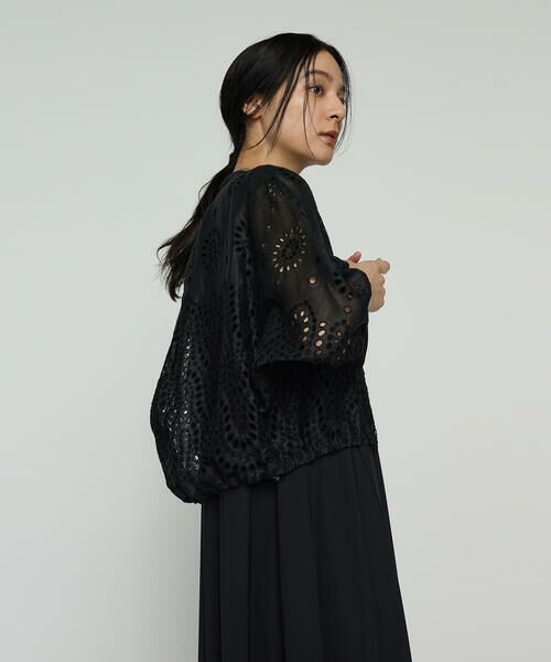 COMME CA COMFORT / コムサ・コンフォート（Lサイズ） ブルゾン | 〔 +サイズ 〕 エンブロイダリー ラミー刺繍ブルゾン | 詳細16