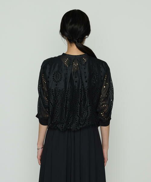 COMME CA COMFORT / コムサ・コンフォート（Lサイズ） ブルゾン | 〔 +サイズ 〕 エンブロイダリー ラミー刺繍ブルゾン | 詳細11