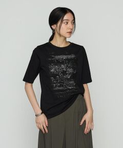 COMME CA COMFORT / コムサ・コンフォート（Lサイズ） Tシャツ | 〔 +サイズ 〕 プレーティング天竺 星柄Tシャツ
