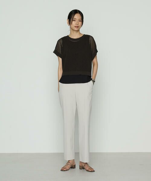 COMME CA COMFORT / コムサ・コンフォート（Lサイズ） その他トップス | 〔 TALLサイズ 〕 透かし編みレース柄 レイヤードニット | 詳細1