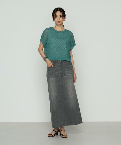 COMME CA COMFORT / コムサ・コンフォート（Lサイズ） その他トップス | 〔 TALLサイズ 〕 透かし編みレース柄 レイヤードニット | 詳細14