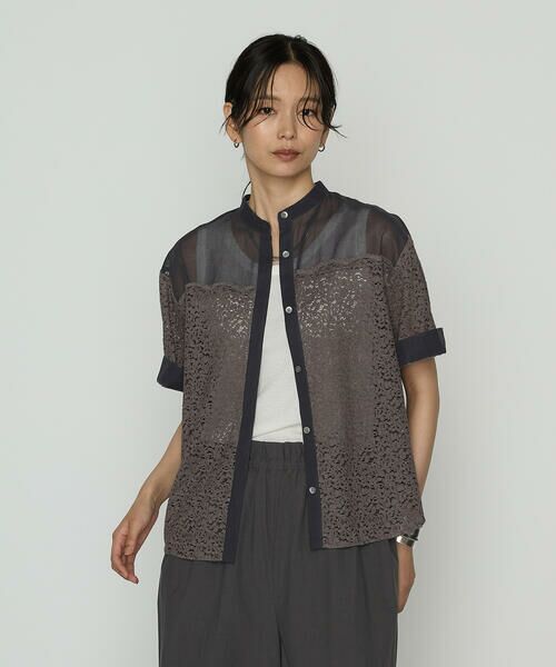 COMME CA COMFORT / コムサ・コンフォート（Lサイズ） シャツ・ブラウス | 〔 TALLサイズ 〕 リネンコードレース シャツブラウス | 詳細3