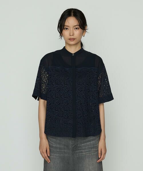 gasa grue 太陽の植物 メッシュレースブラウス ブラック 41211-02407 サイズF ブラウス シャツ ブラック ガサグルー 4-0907M 243612 gasa grue 太陽の植物 メッシュレースブラウス ブラック 41211