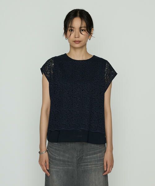 COMME CA COMFORT / コムサ・コンフォート（Lサイズ） シャツ・ブラウス | 〔 TALLサイズ 〕 リネンコードレース レイヤード風ブラウス | 詳細11