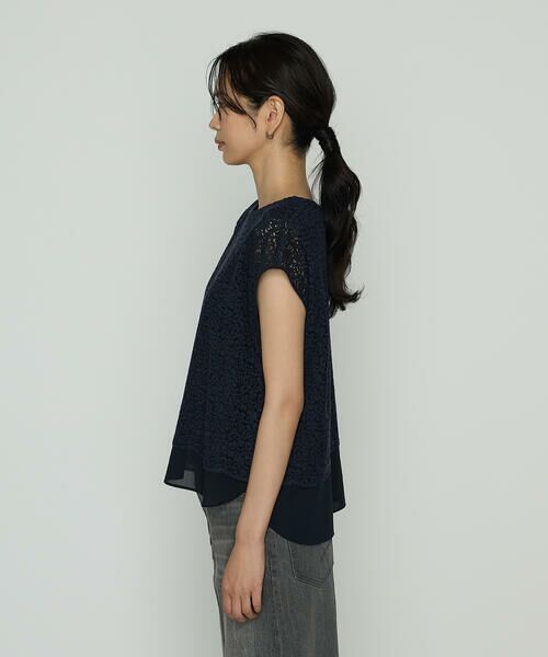 COMME CA COMFORT / コムサ・コンフォート（Lサイズ） シャツ・ブラウス | 〔 TALLサイズ 〕 リネンコードレース レイヤード風ブラウス | 詳細12