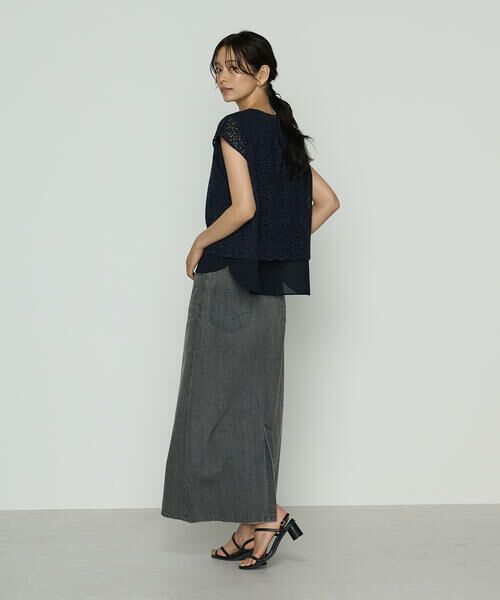 COMME CA COMFORT / コムサ・コンフォート（Lサイズ） シャツ・ブラウス | 〔 TALLサイズ 〕 リネンコードレース レイヤード風ブラウス | 詳細8