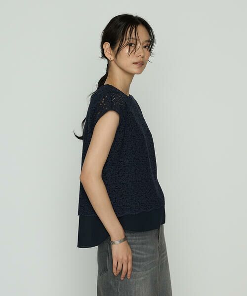 COMME CA COMFORT / コムサ・コンフォート（Lサイズ） シャツ・ブラウス | 〔 TALLサイズ 〕 リネンコードレース レイヤード風ブラウス | 詳細10