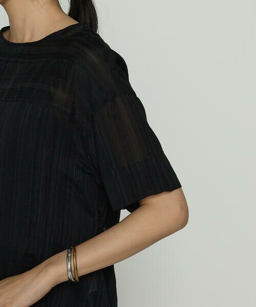 COMME CA COMFORT / コムサ・コンフォート（Lサイズ） カットソー | 〔 +サイズ 〕 ジャカードボーダー ゆったりプルオーバー | 詳細10