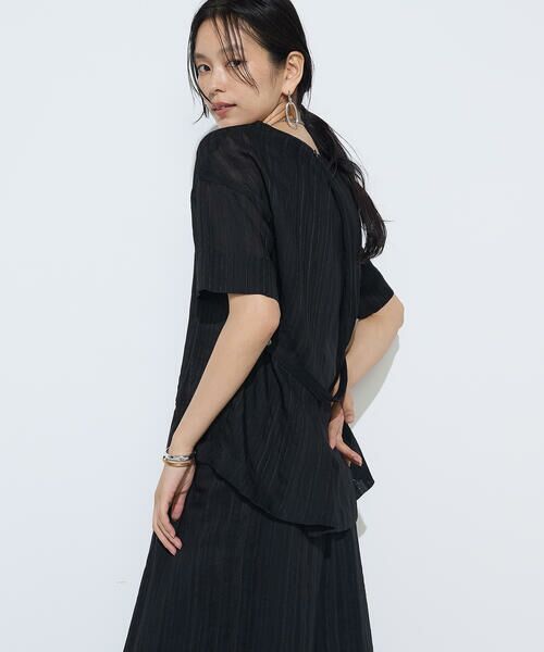 COMME CA COMFORT / コムサ・コンフォート（Lサイズ） カットソー | 〔 +サイズ 〕 ジャカードボーダー ゆったりプルオーバー | 詳細16