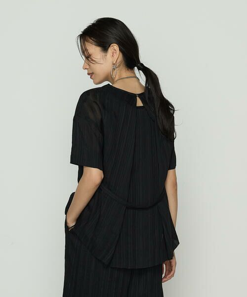 COMME CA COMFORT / コムサ・コンフォート（Lサイズ） カットソー | 〔 +サイズ 〕 ジャカードボーダー ゆったりプルオーバー | 詳細3