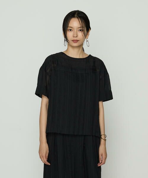 COMME CA COMFORT / コムサ・コンフォート（Lサイズ） カットソー | 〔 +サイズ 〕 ジャカードボーダー ゆったりプルオーバー | 詳細5