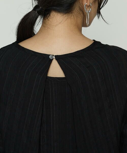 COMME CA COMFORT / コムサ・コンフォート（Lサイズ） カットソー | 〔 +サイズ 〕 ジャカードボーダー ゆったりプルオーバー | 詳細9