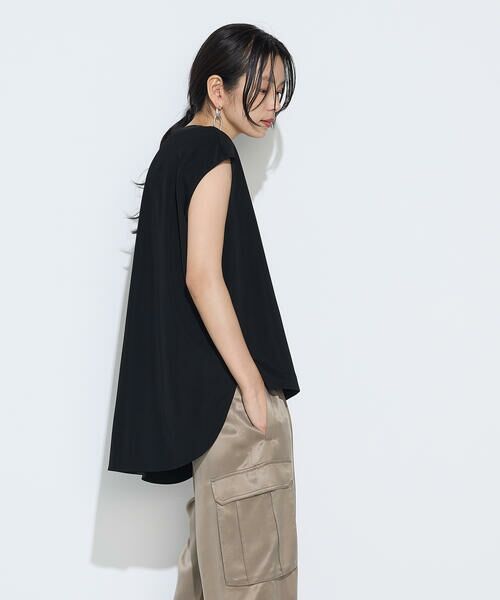 COMME CA COMFORT / コムサ・コンフォート（Lサイズ） カットソー | 〔 +サイズ 〕 ハイテンションポンチライト フレンチスリーブロングプルオーバー | 詳細19