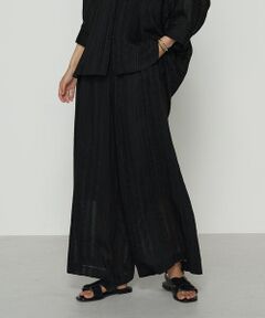 COMME CA COMFORT / コムサ・コンフォート（Lサイズ） その他パンツ | 〔 +サイズ 〕 ジャカードボーダー タックワイドパンツ