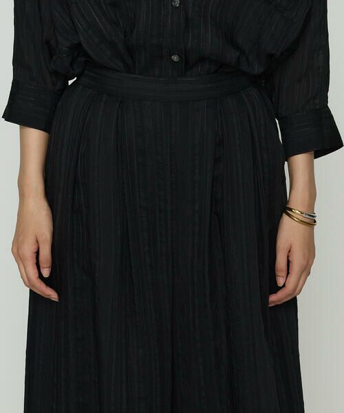 COMME CA COMFORT / コムサ・コンフォート（Lサイズ） その他パンツ | 〔 +サイズ 〕 ジャカードボーダー タックワイドパンツ | 詳細7