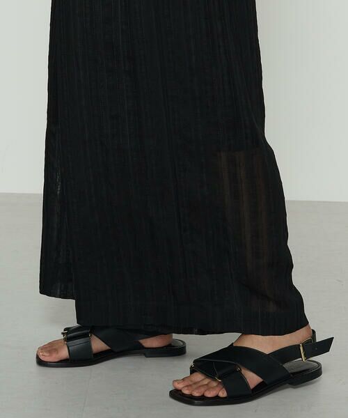 COMME CA COMFORT / コムサ・コンフォート（Lサイズ） その他パンツ | 〔 +サイズ 〕 ジャカードボーダー タックワイドパンツ | 詳細9