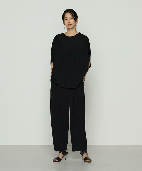 COMME CA COMFORT / コムサ・コンフォート（Lサイズ） その他パンツ | 〔 +サイズ 〕 ハイテンションポンチライト ドレープタックパンツ | 詳細1