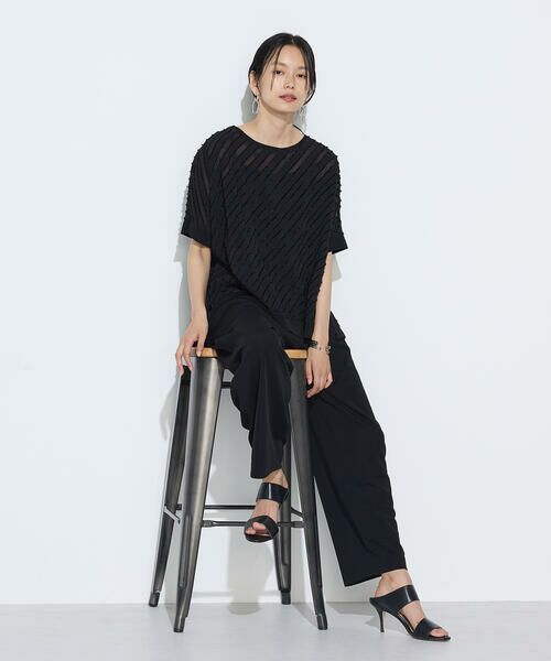 COMME CA COMFORT / コムサ・コンフォート（Lサイズ） その他パンツ | 〔 +サイズ 〕 ハイテンションポンチライト ドレープタックパンツ | 詳細13