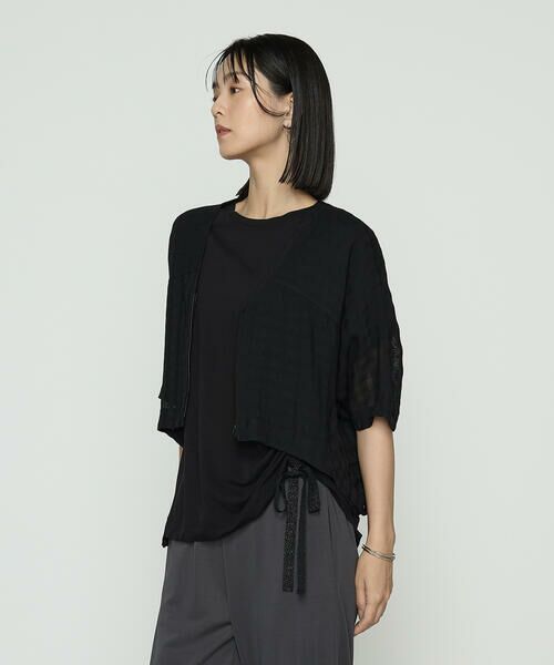 COMME CA COMFORT / コムサ・コンフォート（Lサイズ） ブルゾン | 〔 +サイズ 〕 チェック柄カラミ ショートブルゾン | 詳細3