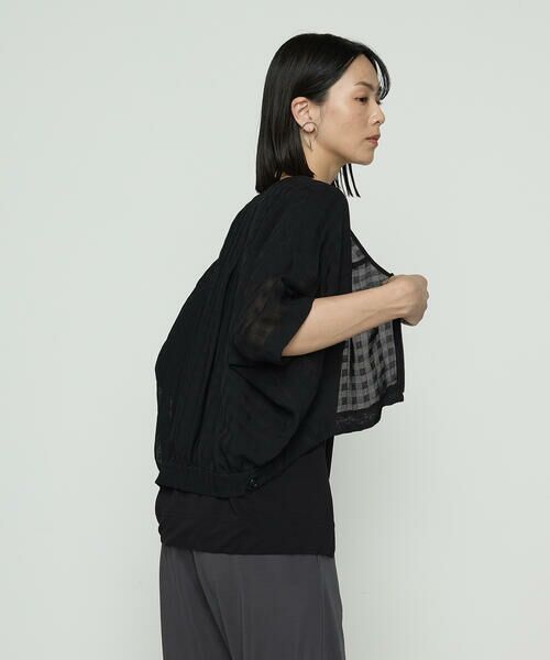 COMME CA COMFORT / コムサ・コンフォート（Lサイズ） ブルゾン | 〔 +サイズ 〕 チェック柄カラミ ショートブルゾン | 詳細4