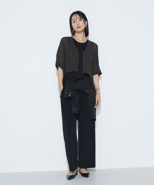 COMME CA COMFORT / コムサ・コンフォート（Lサイズ） ブルゾン | 〔 +サイズ 〕 チェック柄カラミ ショートブルゾン | 詳細17