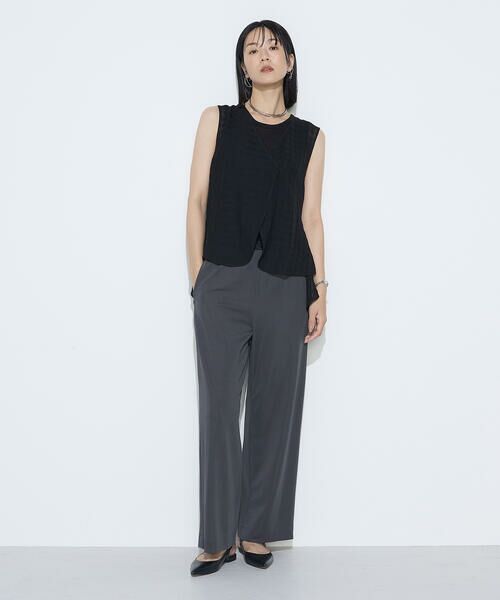 COMME CA COMFORT / コムサ・コンフォート（Lサイズ） ベスト | 〔 +サイズ 〕 チェック柄カラミ ジレ | 詳細12