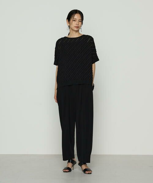 COMME CA COMFORT / コムサ・コンフォート（Lサイズ） カットソー | 〔 +サイズ 〕 バ イアス柄カットジャカード バイアス柄プルオーバー | 詳細1