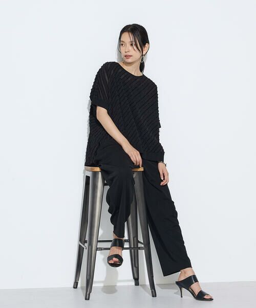 COMME CA COMFORT / コムサ・コンフォート（Lサイズ） カットソー | 〔 +サイズ 〕 バ イアス柄カットジャカード バイアス柄プルオーバー | 詳細11