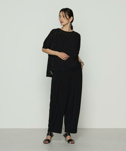 COMME CA COMFORT / コムサ・コンフォート（Lサイズ） カットソー | 〔 +サイズ 〕 バ イアス柄カットジャカード バイアス柄プルオーバー | 詳細2