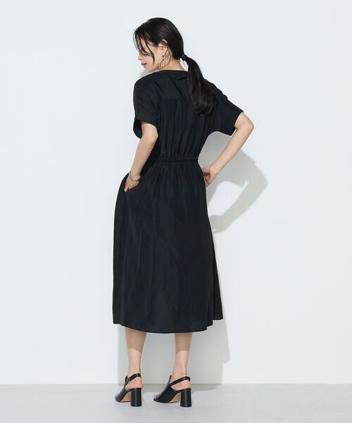 COMME CA COMFORT / コムサ・コンフォート（Lサイズ） ロング・マキシ丈ワンピース | 〔 +サイズ 〕 アセテートリネンタッサー ヘンリーネックワンピース | 詳細12