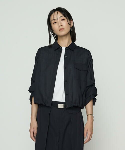 COMME CA COMFORT/コムサ・コンフォート(Lサイズ) 〔 TALLサイズ 〕 T/W平ボイル シャツジャケット 09:ネイビー 15号 COMME CA COMFORT/コムサ・コンフォート(Lサイズ) 〔 TALLサイズ 〕 T/W平ボイル シャツジャケット 09:ネイビー 15号