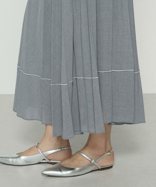 COMME CA COMFORT / コムサ・コンフォート（Lサイズ） ロング・マキシ丈スカート | 〔 TALLサイズ 〕 ドライシャンブレー プリーツスカート | 詳細9