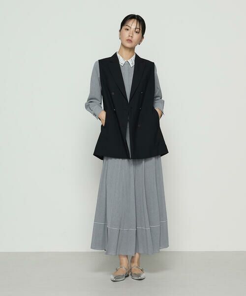 COMME CA COMFORT / コムサ・コンフォート（Lサイズ） ロング・マキシ丈スカート | 〔 TALLサイズ 〕 ドライシャンブレー プリーツスカート | 詳細2